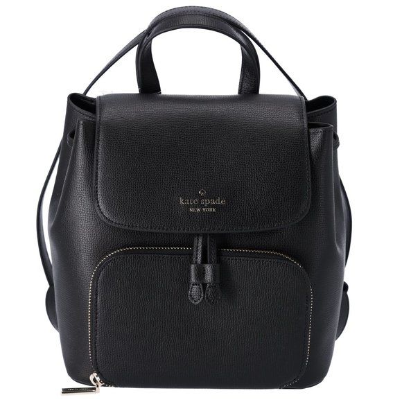 Kate Spade Grain Leather Medium Flap Backpack Black - Picture 4 of 8